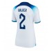 Tanie Strój piłkarski Anglia Kyle Walker #2 Koszulka Podstawowej dla damskie MŚ 2022 Krótkie Rękawy